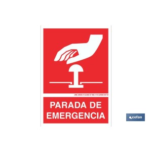 Parada de emergencia Pictograma + Texto