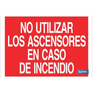 No utilizar los ascensores en caso de incendio