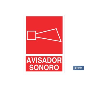 Señal Avisador sonoro Pictograma + Texto