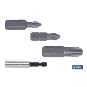 Kit de puntas de atornillar y adaptador | Contenido 3 puntas Phillips y un adaptador | Modelo 1/4 PH