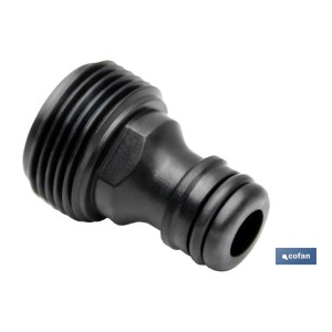 Adaptador de polipropileno  de rosca macho 3/4 pulgadas | Apto para manguera | Ideal para jardinería | Medidas 13.5 x 8.5 x 4 c