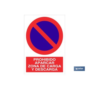 Prohibido aparcar zona carga y descarga. El diseño de la señal puede variar, pero en ningún caso se variará el significado de l