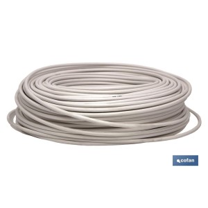 Rollo de cable de Antena TV Coaxial | 75 Ohm | Color blanco | Longitud 100 metros