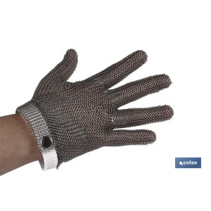 Guantes Anticorte | Malla Fabricada en Acero Inox | Guante de Metal para Trabajo de Seguridad | Talla M, L y XL