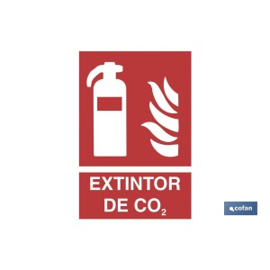 Extintor CO2. El diseño de la señal puede variar, pero en ningún caso se variará el significado de la misma.