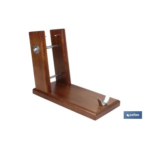 Soporte jamonero de madera con husillo de acero | Modelo Teruel | Medidas 40.5 x 20.5 x 12.6 cm | Peso 2,89 kg