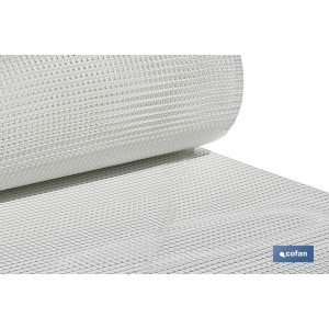 Malla de PVC | Hueco cuadrado de 10 mm | Color blanco | Medida 1 x 25 m