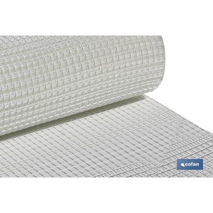 Malla de PVC | Hueco cuadrado de 20 mm | Color blanco | Medida 1 x 25 m