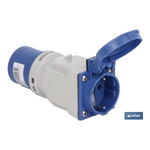 Adaptador industrial clavija-base | Grado de protección IP 44 | Clavija-base Schuko 2 P + T | 16 A