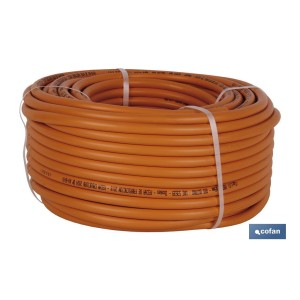 Rollo de Tubo de Gas Butano Flexible | Disponible en color naranja | Medida 8 mm x 60 m