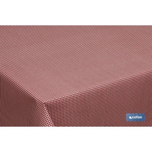 Rollo de mantel resinado con estampado de Cuadritos Vichy en rojo | Medidas: 1,40 x 20 m