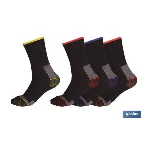 Set de 4 Pares de Calcetines Reforzados| Compuestos 65% Algodón - 25% Poliéster - 7% Poliamida - 3% Elastano