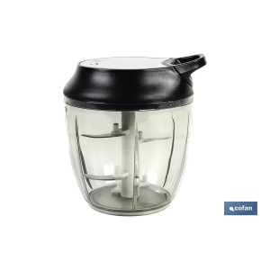 Picadora Manual de alimentos | Incluye Tapa y Accesorio Batidor | Capacidad 900 ml