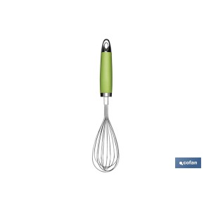 Batidor manual de Varillas Modelo Sena | Acero Inox con mango ABS | Color Verde | Medida 28,5 cm