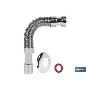 Tubo Flexible Metalizado | Longitud: 300-720 mm| Para Lavabo y Bidé | Medidas: 1 1/2 Ø32-40 mm o 2 2/2 Ø40-50 mm