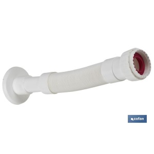 Tubo Flexible 1 1/2 con reductor 1 1/4 | Color Blanco | Medidas 330-690 mm | Para válvulas de lavabo-bidé o fregadero.