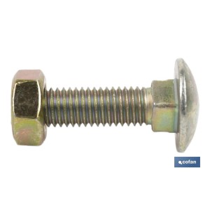 Tornillo de cabeza redonda | Adecuado para cosechadora | Tuerca hexagonal DIN 934 incluida | Clase 8.8 | Disponible en diferent