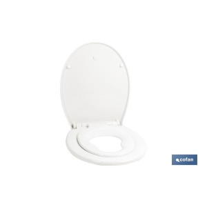 Tapa de WC familiar oval | Material: polipropileno | Cierre lento y silencioso