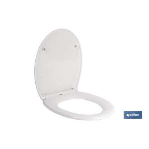 Tapa de WC | Con botón de liberación rápida | Forma oval | Material: polipropileno | Cierre lento y silencioso