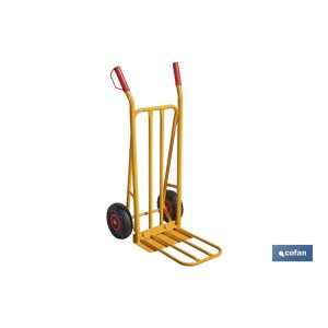 Carretilla de almacén plegable con pala ancha | Capacidad de carga: 300 kg | Peso: 12 kg | Medidas: 1160 x 510 x 780 mm