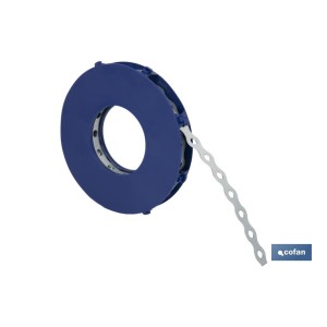 Rollo de Cinta Perforada de Acero Galvanizado | Medidas: 17 mm x 0,8 mm x 10 m