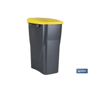 Cubo de basura amarillo para reciclar plásticos y envases | Tres medidas y capacidades diferentes