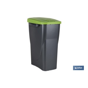 Cubo de basura verde para reciclar materiales de vidrio | Tres medidas y capacidades diferentes