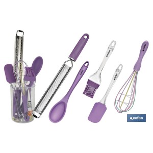 Set de 6 utensilios morados para Repostería de la gama Vergini