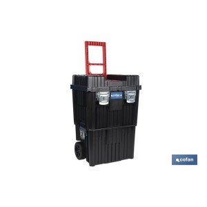 Carro de herramientas Compact con 2 Bloques | Con Doble Asa y Ruedas | Medidas: 45 x 36 x 64 cm