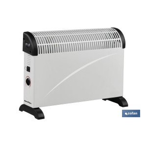 Convector radiante | Potencia: 2000 W | Termostato regulable | Seguridad antivuelco | Ideal para estancias medianas