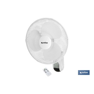 Ventilador de pared con temporizador y mando a distancia | Potencia de 50 W