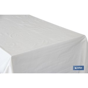 Protector de mesa | Medida 1,40 x 50 m | Material  PVC | Color blanco | Modelo Pureza