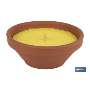 Velas aromáticas de citronela en recipiente de terracota | Duración: 20 horas