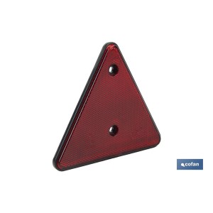 Catadióptrico triangular rojo con 2 agujeros para remolques | Medidas: 165 x 145 mm | Ideal para seguridad vial