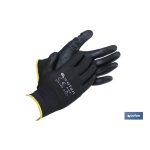 Guantes 100 % de poliéster | Impregnados para mayor seguridad | Flexibles | Protección y confort | Sin costuras