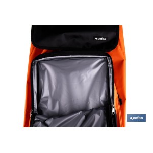 Carro de la compra plegable con 6 ruedas | Chasis de aluminio | Bolsa de 53 litros | Bolsillo para congelados | Mango ajustable