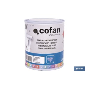 Pintura antihumedad sintética blanca satinada | Protección para paredes y techos | Capacidad: 750 ml y 4 L