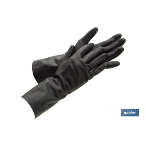 Guantes de neopreno negros | Ideales para el contacto con ácidos y detergentes | Perfectos para metalurgia y mecánica