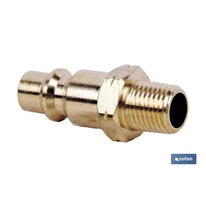 Conector de aire rosca macho 1/2 de Gran caudal | Acoplador rosca macho BSP 1/2” de gran caudal para instalaciones neumáticas