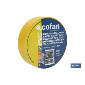 Cinta Aislante 180 Micras | Color amarillo | Resistente al voltaje, al calor y a diferentes ácidos y alcalinos