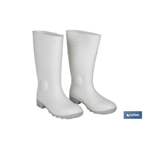 Bota de Agua | Alta de Seguridad S-4 | Color Blanco | Puntera de Acero | Fabricada en PVC-Nitrilo