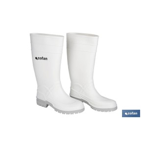 Bota de Agua | Alta | Fabricada en PVC | Color Blanco | Suela Antideslizante y Resistente a la Abrasión