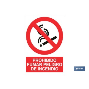 Prohibido fumar peligro de incendio