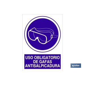 Uso obligatorio de gafas antisalpicadura