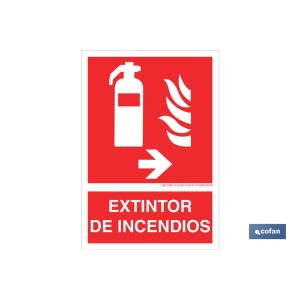 Extintor de incendios Pictograma + Texto