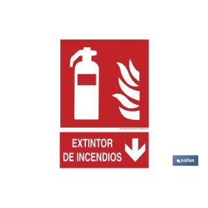 Extintor de incendios Pictograma + Texto